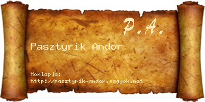 Pasztyrik Andor névjegykártya